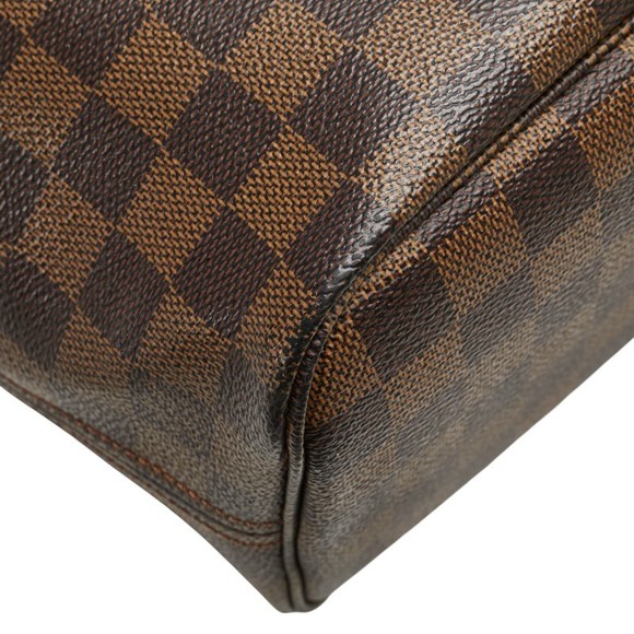 Louis Vuitton Leather Tote Brown Neverfull PM Handbag Damier Bag - Picture 4 of 8